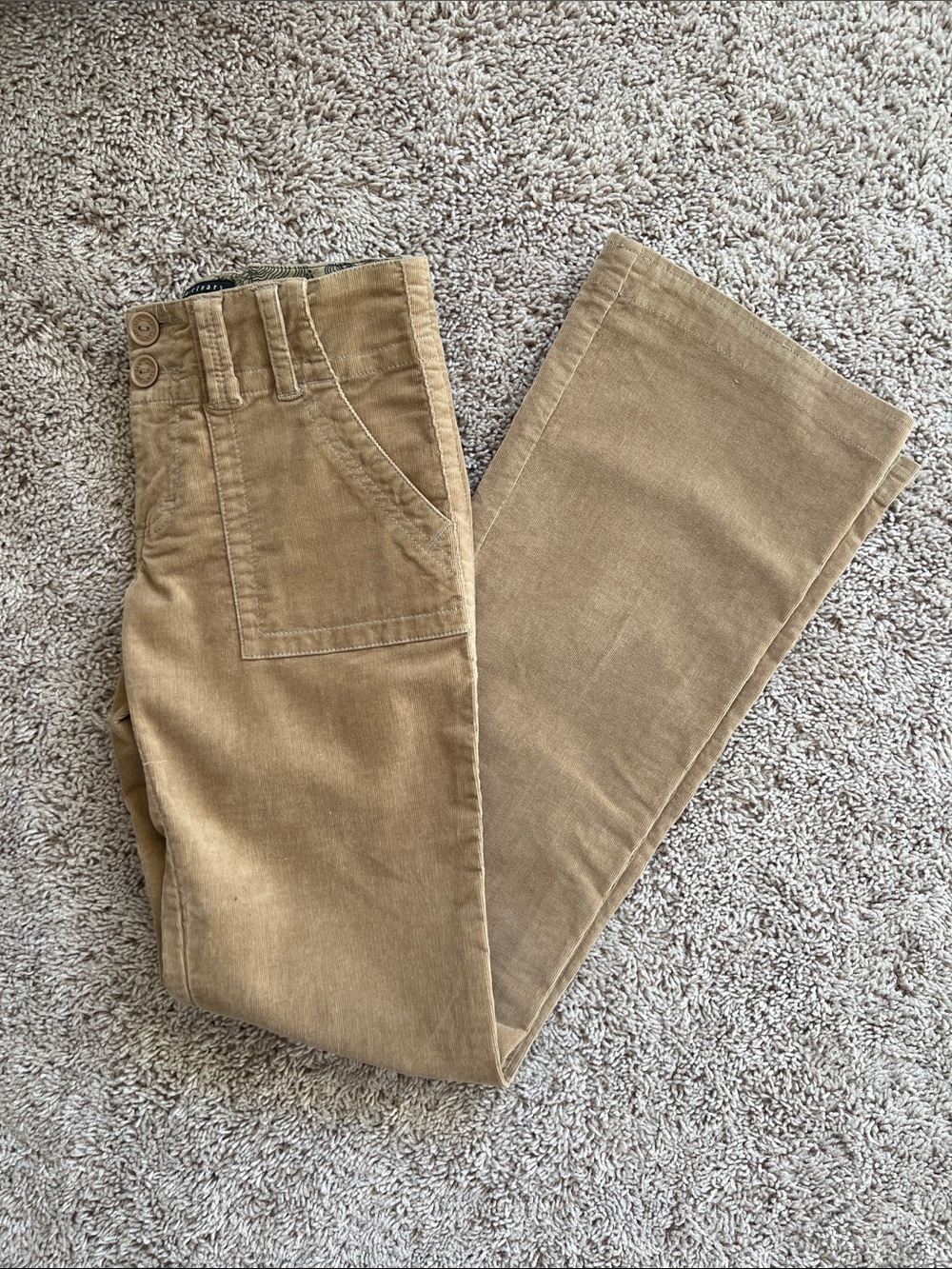 Anthropologie Sanctuary Tan LR Corduroy Pants - Low Rise Flare, 25